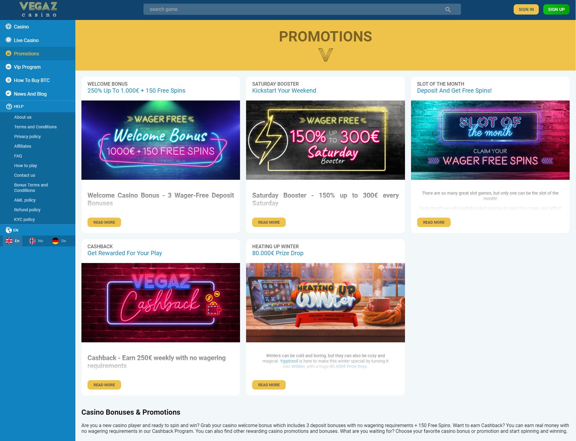 Vegaz Casino Casino Bonuses 2021  50% 2nd Deposit Bonus 400